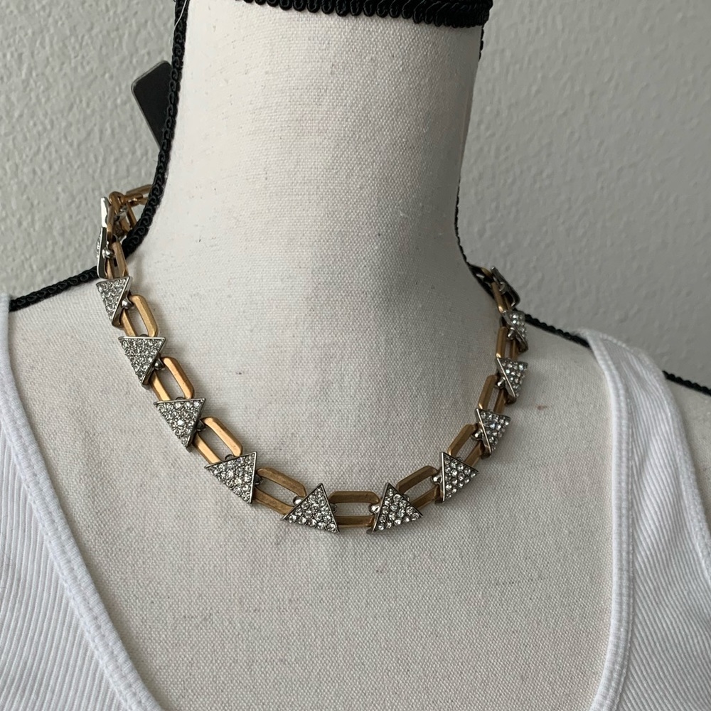 J.CREW CRYSTAL TRIANGLE NECKLACE